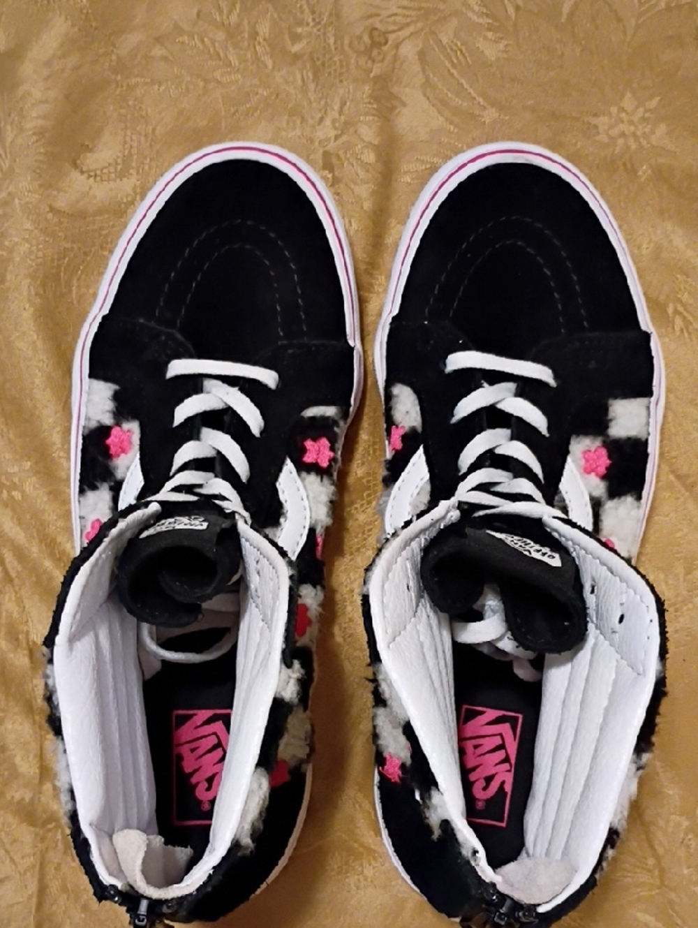 VANS Sk8-Hi Black/White & Pink Leopard High-Top Sneakers Women's 8.0 Men's 6.5 - Picture 5 of 12